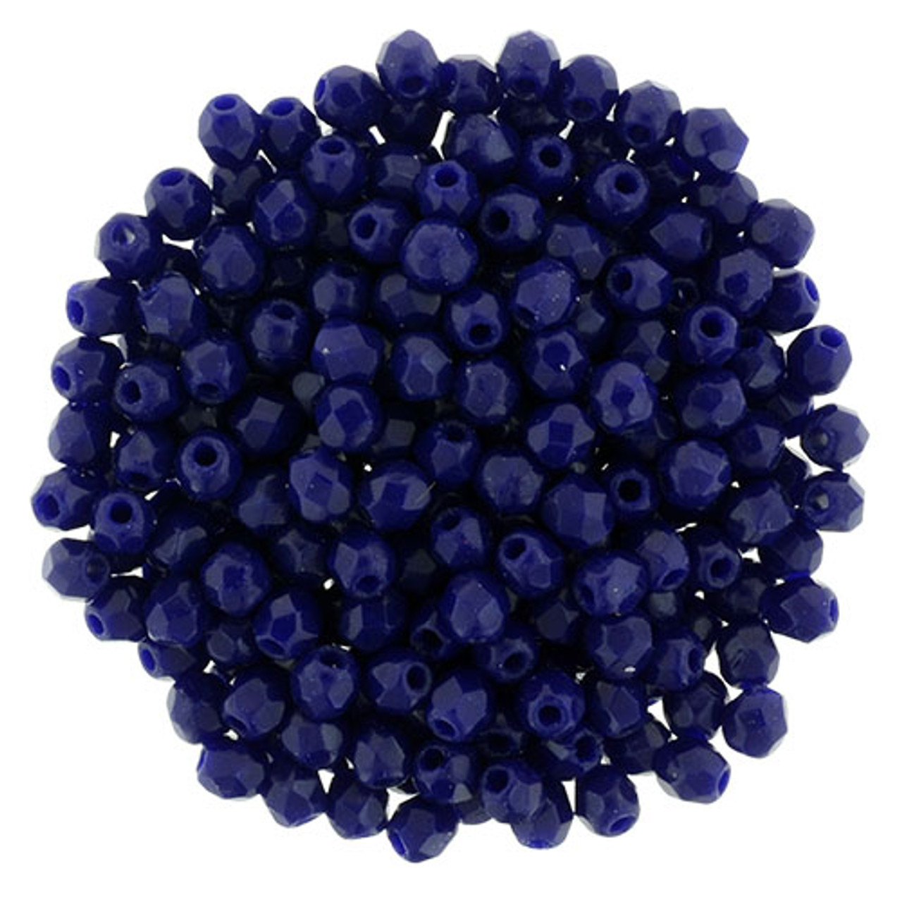 Czech Glass 2mm Firepolish Beads NAVY BLUE